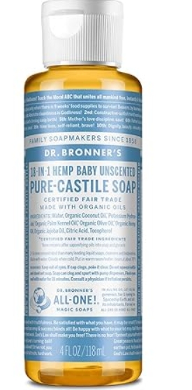 Dr. Bronner'S Magic Soaps Organic Castile Liquid Soap Baby Mild 4 oz
