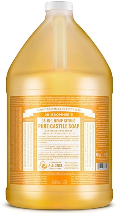 Dr. Bronner'S Magic Soaps Organic Castile Liquid Soap Citrus Orange 1 gal
