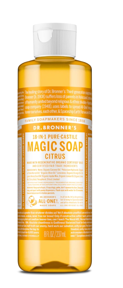 Dr. Bronner'S Magic Soaps Organic Castile Liquid Soap Citrus Orange 8 oz