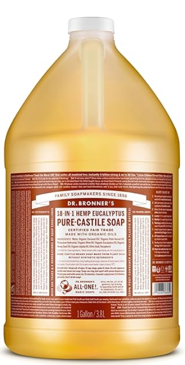 Dr. Bronner'S Magic Soaps Organic Castile Liquid Soap Eucalyptus 1 gal