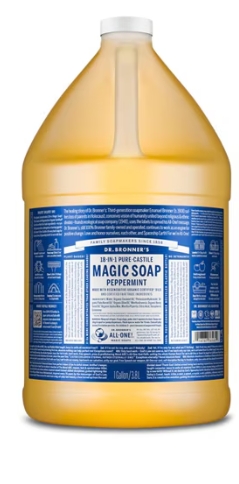 Dr. Bronner'S Magic Soaps Organic Castile Liquid Soap Peppermint 1 gal