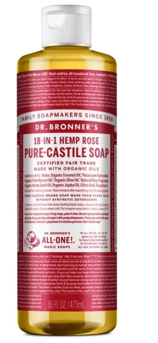 Dr. Bronner'S Magic Soaps Organic Castile Liquid Soap Rose 16 oz