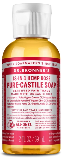 Dr. Bronner'S Magic Soaps Organic Castile Liquid Soap Rose 2 oz