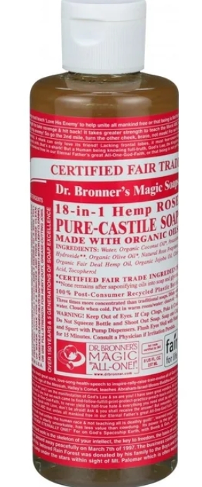 Dr. Bronner'S Magic Soaps Organic Castile Liquid Soap Rose 8 oz