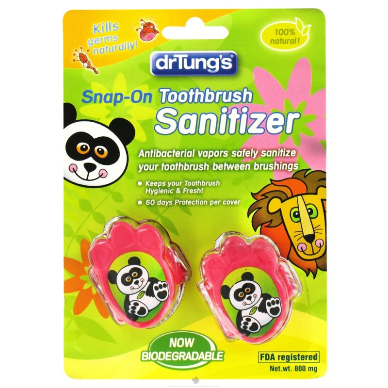 Dr Tung's Products Kids Snapon Toothbrsh santzr 2Ct