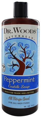 Dr.Wood - Castile Soap Liquid Peppermint with Shea Butter 32 Oz