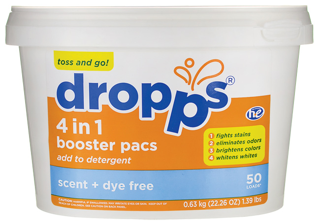 Dropps 4in1 Laundry Booster Pacs Scent + Dye Free 50ct