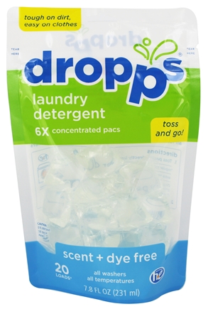 Dropps Laundry Detergent  for Baby Pacs Scent Dye + Enzyme Free 20ct