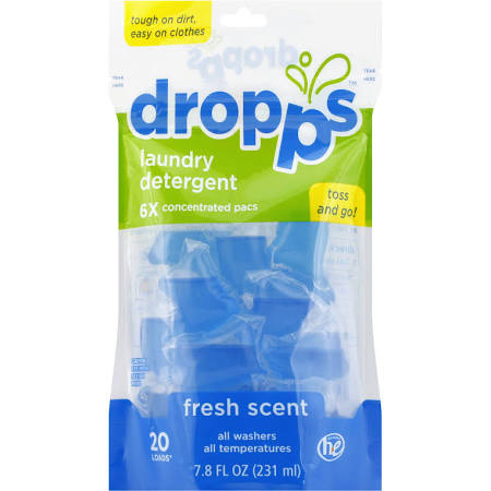 Dropps Laundry Detergent Pacs Fresh Scent 20ct