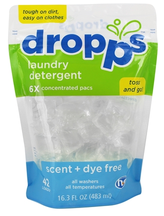 Dropps Laundry Detergent Pacs Scent + Dye Free 42ct