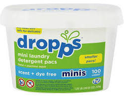 Dropps Mini Detergent Pacs Scent Dye + Enzyme Free 100ct