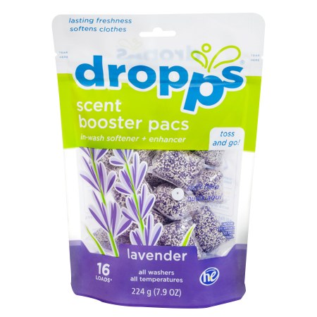 Dropps Scent Boosters Pacs In-Wash Softener + Enhancer Lavender 16ct