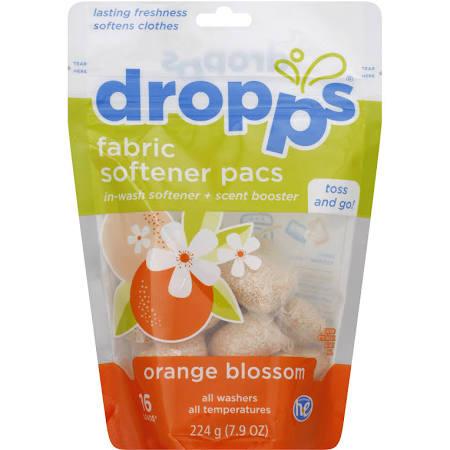 Dropps Scent Boosters Pacs In-Wash Softener + Enhancer Orange Blossom 16ct