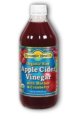 Dynamic Health Apple Cider Vinegar w Mother & Cranberry Certified Organic, Liquid, Cranberry (Glass Bottle) 16oz-UNAVAILABLE