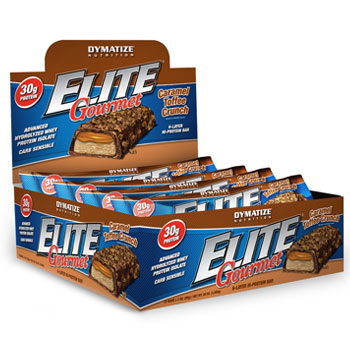 Dymatize Elite Gourmet Bar Carmel Toffee 12 TEMPORARELY UNAVAILABLE 