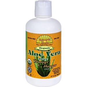 Dynamic Health Aloe Vera Juice Certified Organic, Liquid, Orange Mango (Plastic Bottle) 32oz