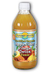 Dynamic Health Apple Cider Vinegar Detox Tonic Certified Organic, Liquid (Glass Bottle) 16oz