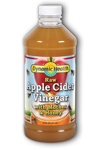 Dynamic Health Apple Cider Vinegar w Mother & Honey, Liquid (Plastic Bottle) 16oz
