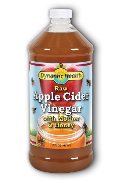 Dynamic Health Apple Cider Vinegar w Mother & Honey, Liquid (Plastic Bottle) 32oz