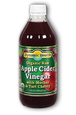 Dynamic Health Apple Cider Vinegar w Mother & Tart Cherry Certified Organic, Liquid, Tart Cherr (Glass Bottle) 16oz      TEMPORARILY UNAVAILABLE
