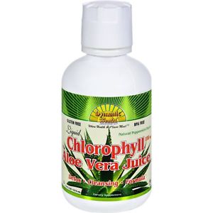 Dynamic Health Chlorophyll w/ Aloe Vera Juice, Liquid, Peppermint (Plastic Bottle) 100mg 16oz      TEMPORARILY UNAVAILABLE