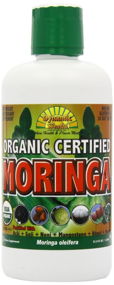 Dynamic Health Moringa Juice Certified Organic, Liquid (Plastic Bottle) 33.8oz