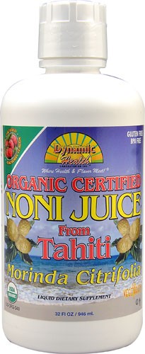 Dynamic Health Noni Juice Tahitian Certified Organic, Liquid, Raspberry (Plastic Bottle) 32oz-UNAVAILABLE