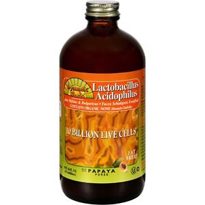 Dynamic Health Papaya Acidophilus, Liquid (Glass Bottle) 16oz-UNAVAILABLE