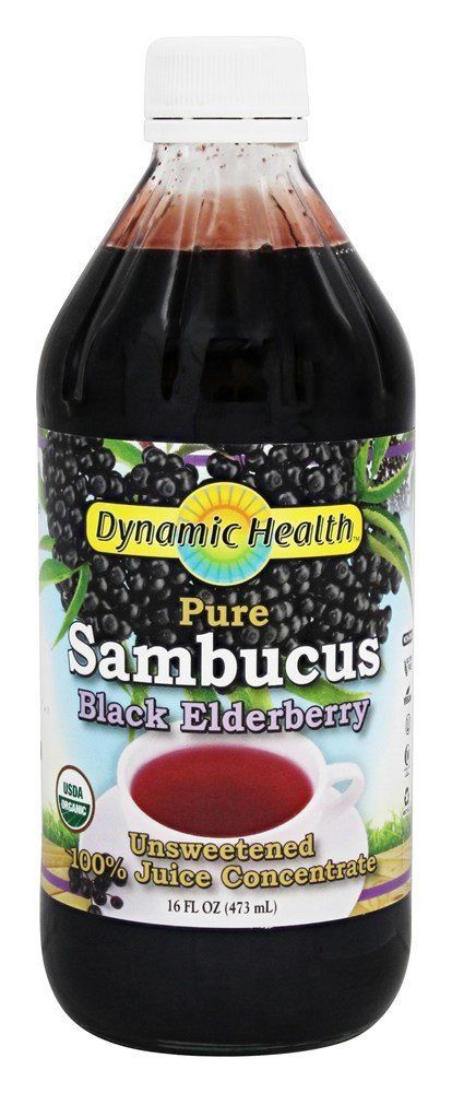 Dynamic Health Sambucus Black Elderberry Certified Organic, Liquid (Glass Bottle) 16oz      TEMPORARILY UNAVAILABLE