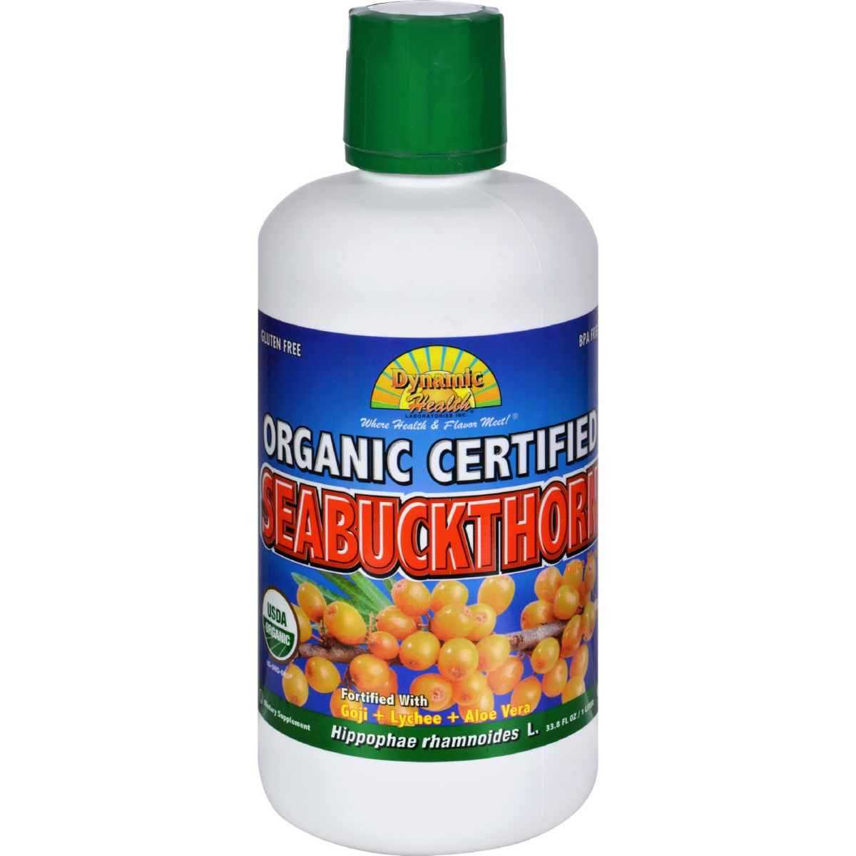 Dynamic Health Seabuckthorn Juice Certified Organic, Liquid (Plastic Bottle) 33.8oz