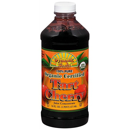Dynamic Health Tart Cherry Concentrate Certified Organic, Liquid (Glass Bottle) 16oz