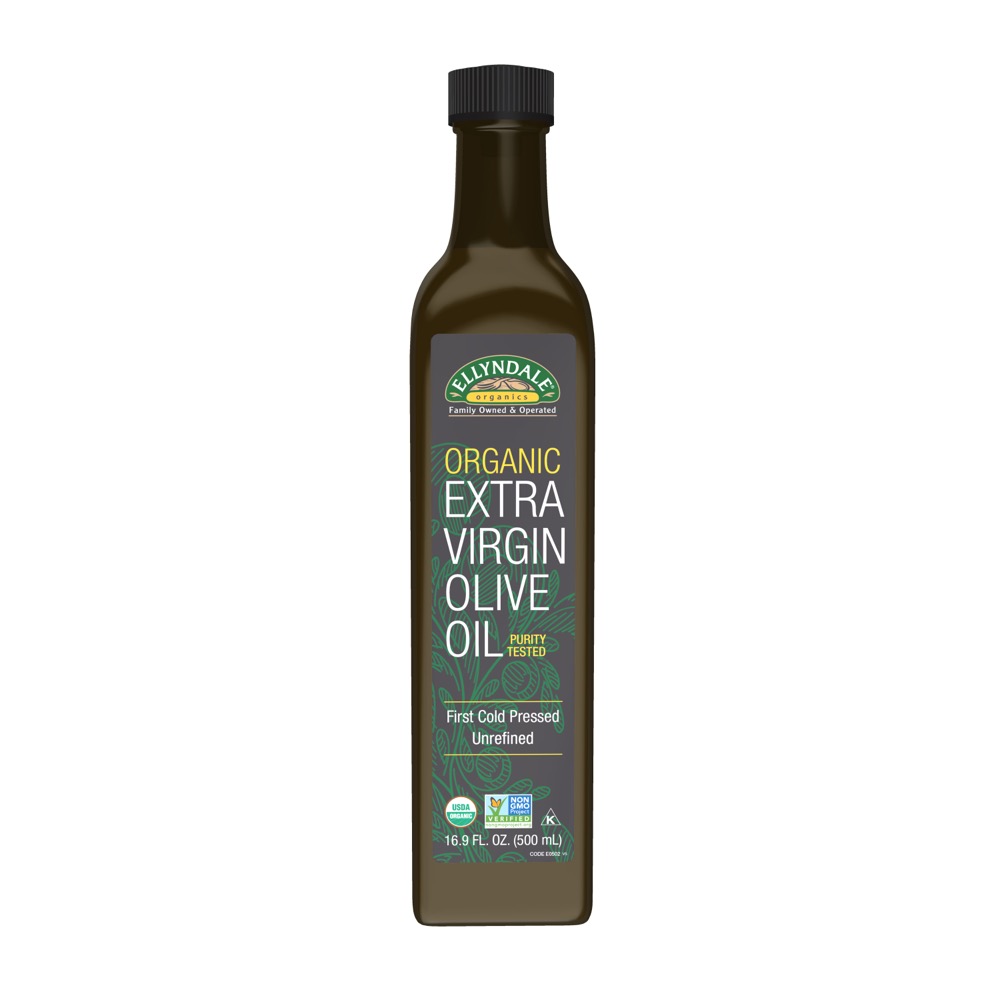 Now Vitamins - Ellyndale Naturals Extra Virgin Olive Oil 16.9 fl oz Glass Bottle.
