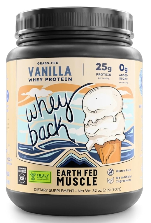 Earth Fed Muscle Grass Fed Vanilla Whey 25g Protein 29 Servings