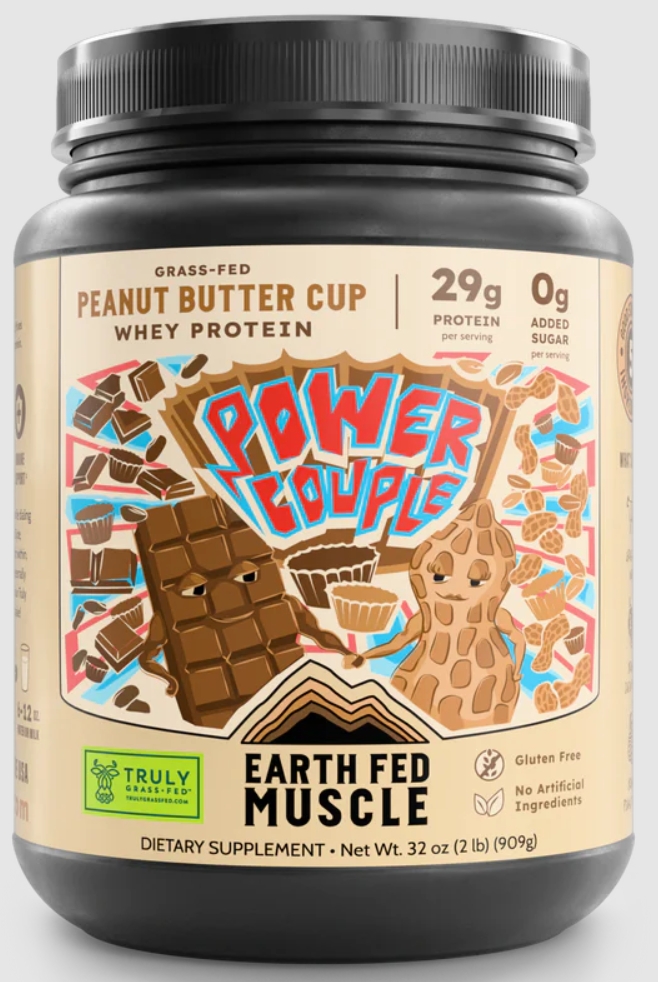 Earth Fed Muscle Grass Fed Whey  Peanut Butter Cup 29 Servings