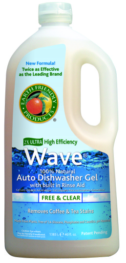Earth Friendly Wave Auto-Dishwashing Gel Free & Clear 40 oz