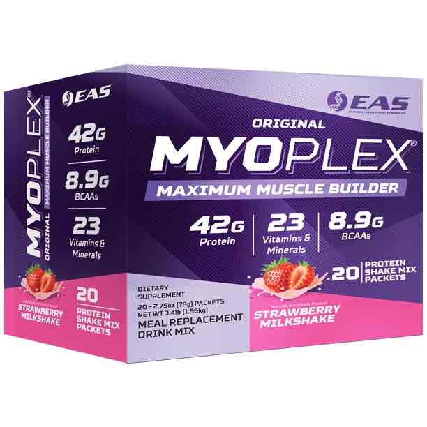 EAS - MYOPLEX Shake Mix Packets Strawberry 20 Packs