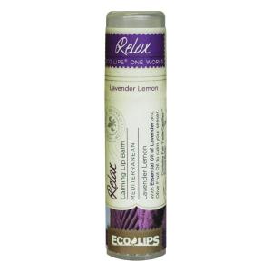Eco Lips - ONE WORLD Relax Calming Lip Balm Lavender Lemon flavor .25 oz.     TEMPORARILY UNAVAILABLE