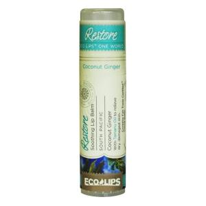 Eco Lips - ONE WORLD Restore Soothing Lip Balm Coconut Ginger flavor .25 oz. -OUT OF STOCK
