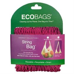 Ecobag String Bag Tote Handle Natural Cotton Cranberry 1 bag