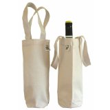 Ecobag Wine Tote Canvas Beige Rustic 100% Recycled Cotton 1 bag
