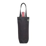 Ecobag Wine Tote Canvas Black Rustic 100% Recycled Cotton 1 bag