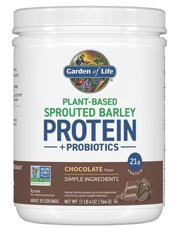 Garden of Life - Plant Based Sprouted Barley Protein + Probiotics 20 Servings  Chocolate Flavor