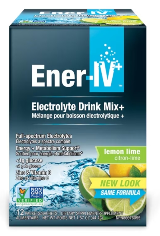 Ener-C - Ener- IV+ Electrolyte Drink Mix 12pk Lemon Lime Flavor