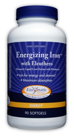 Enzymatic Therapy Energizing Iron* w/Eleuthero (formerly Liquid Liver Extract) 90 softgels-UNAVAILABLE