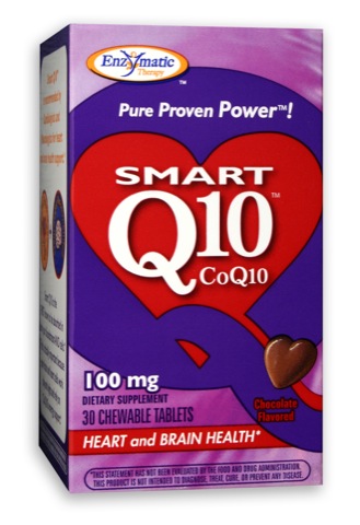 Enzymatic Therapy SMART Q10 CoQ10 100 mg, Chocolate 30 chew tabs