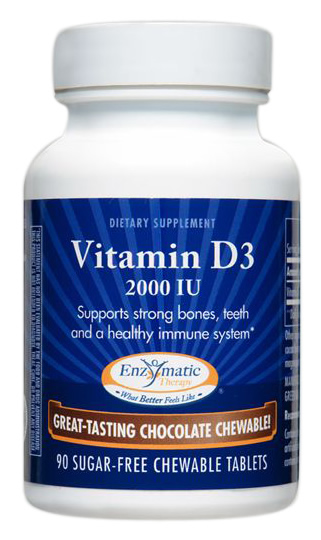 Enzymatic Therapy Vitamin D3 2000 IU 90 Chewable Tablets