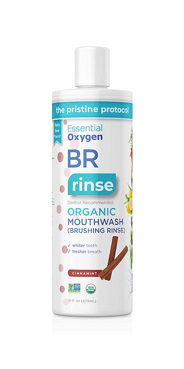 Essential Oxygen Certified BR Organic Brushing Rinse All Natural Mouthwash Cinnamint 16 fl. oz. 