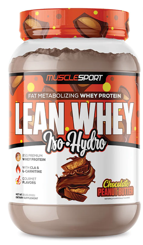 Muscle Sport Lean Whey Iso-Hydro 2pnds 26Serv Chocolate Peanut Butter