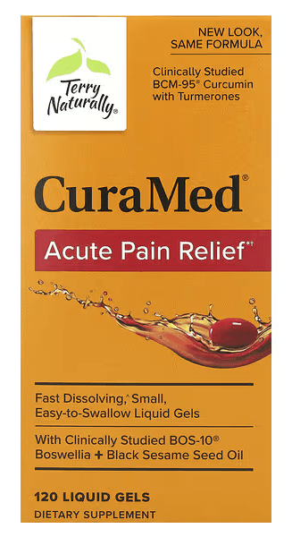 EuroPharma Terry Naturally CuraMed Acute Pain Relief 120 Softgels 