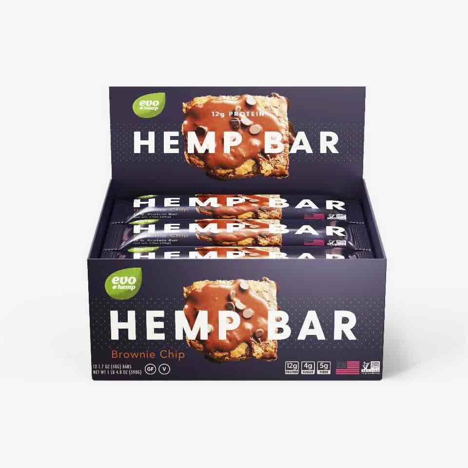 Evo Hemp - Hemp Protein Bar Brownie Chip 12 / 1.7Oz